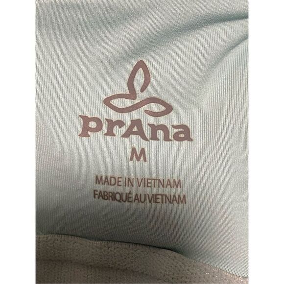 Prana Locano Bra Tank Top Womens M Ice Blue Stripe Racerback Gym Run Yoga - Picture 5 of 5